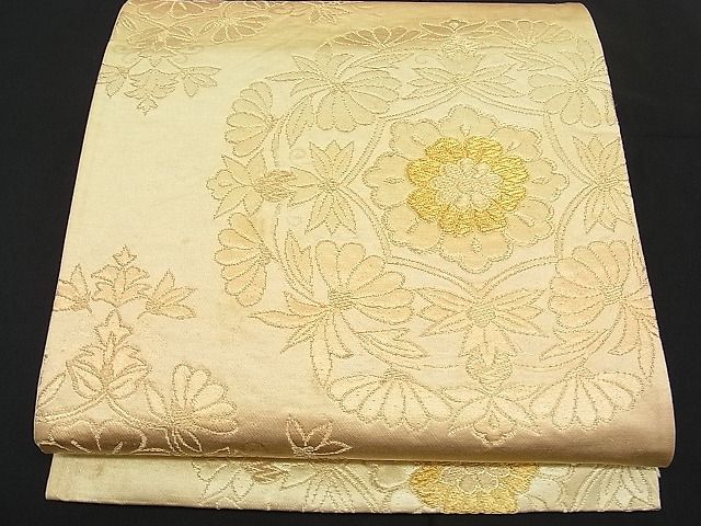 平和屋着物■六通柄袋帯　正倉院花文　金糸　逸品　n-hv1493
