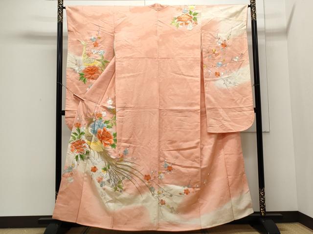 平和屋着物■豪華振袖 刺繍 孔雀花文 暈し染め 金銀糸 正絹 逸品 CAAX5067th