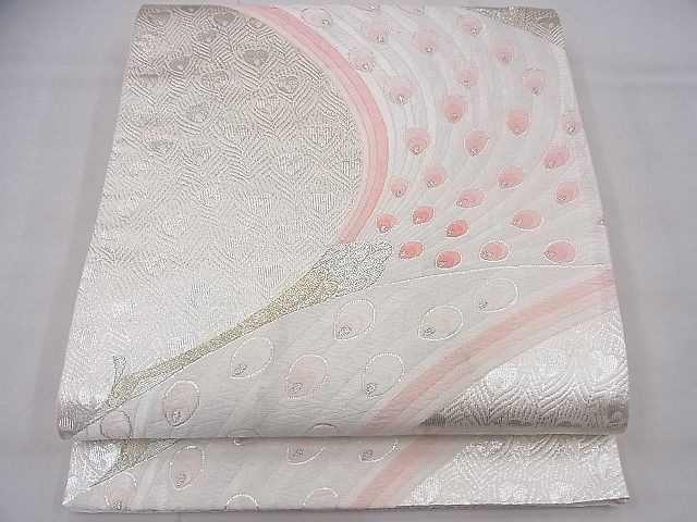平和屋着物◎六通柄袋帯　唐織　孔雀　金銀糸　逸品　BAAG1237fk