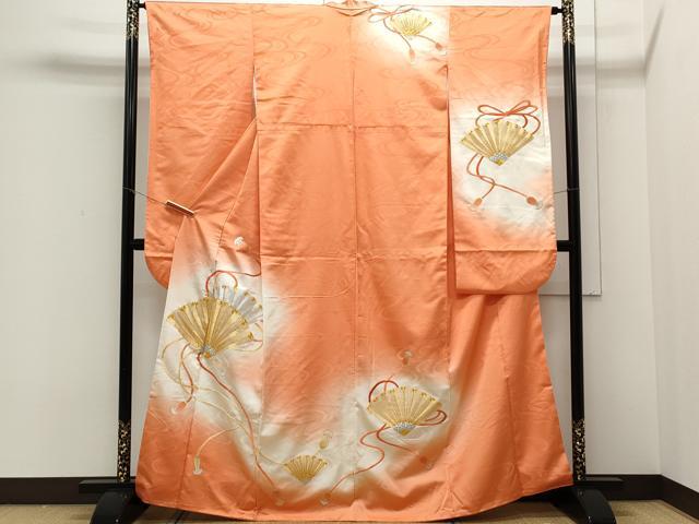 平和屋着物■豪華振袖 駒刺繍 扇面文 暈し染め 金銀糸 正絹 逸品 CAAX5068th