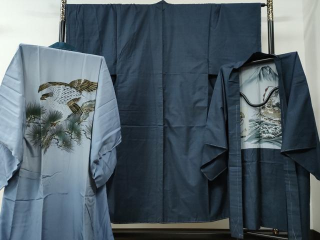 平和屋着物●男性 本場大島紬 アンサンブル・長襦袢セット 100亀甲 総詰め 正絹 逸品 未使用 CABC6551yc