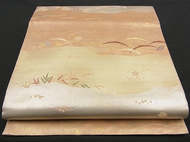平和屋着物■六通柄袋帯　道長霞雪芝文　金銀糸　逸品　n-cm0110