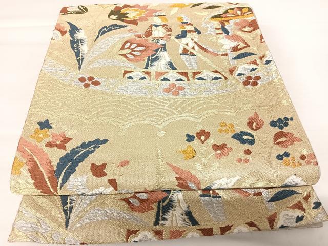Rakuten - 平和屋着物◎六通柄袋帯　唐織　更紗花文　金銀糸　正絹　逸品　AABA2188yx