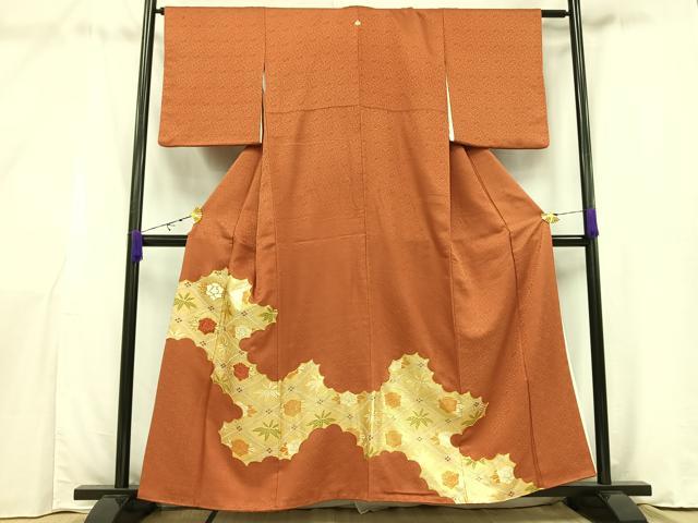 Irotome - 平和屋着物■豪華色留袖　駒刺繍　霞草花文　金彩　正絹　逸品　AAAW5109mf