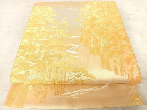 平和屋着物◎六通柄袋帯 枝松文 金糸 正絹 逸品 AAAY2166yx 平和屋着物◎六通柄袋帯 枝松文 金糸 正絹 逸品 AAAY2166yx