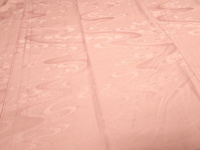 平和屋着物■上質な色無地 流水地紋 薄紅色 鈴乃屋扱い 正絹 逸品 DAAW9879sf