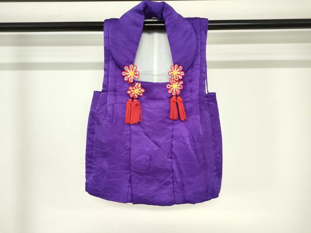 平和屋着物[]七五三　女の子　子供　被布　芝地紋　本紫色　逸品　DABJ3054ea