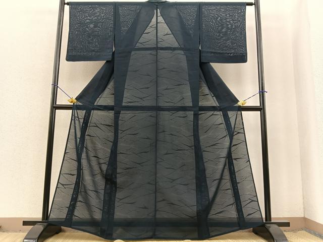 平和屋着物＊夏物　色無地　絽　流水紋紗　褐返色　正絹　逸品　BAAS8478fw