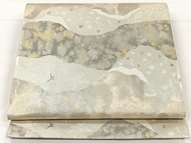 平和屋着物◎六通柄袋帯　吉祥霞文　金銀糸　正絹　逸品　CAAX2862id