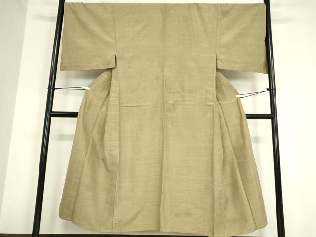 平和屋着物▽男性　紬　単衣　油色　キングサイズ　正絹　逸品　DAAV5803az