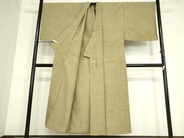 平和屋着物▽男性　紬　単衣　油色　キングサイズ　正絹　逸品　DAAV5803az