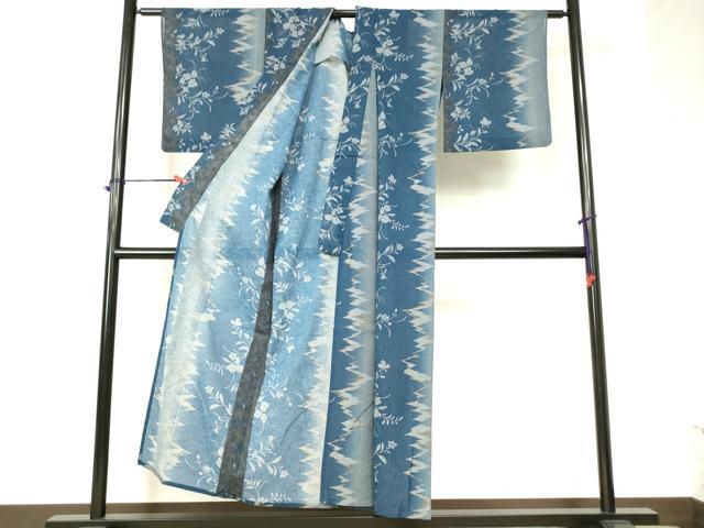 平和屋着物＊夏物　小紋　草花　洗える着物　DAAR9355op