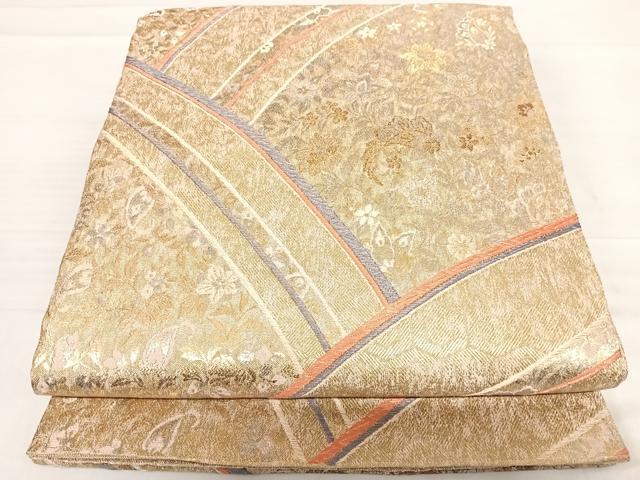 平和屋着物◎佐賀錦 六通柄袋帯 正倉院更紗 佐賀螺鈿 金銀糸 正絹 逸品 AABD7299yx