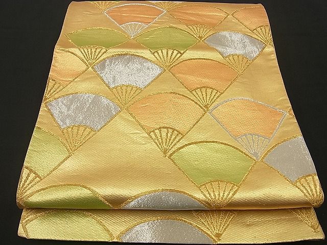 Rakuten - 平和屋着物■六通柄袋帯　扇面菱吉祥文　金銀糸　逸品　n-by2358