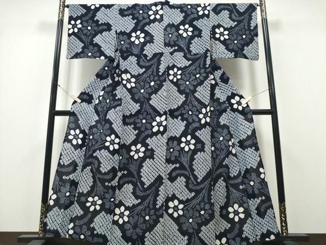 平和屋着物∴夏物　浴衣　有松鳴海絞り　花束文　綿　逸品　CAAY4789cng