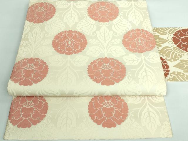 平和屋本店■極上　俵屋　人間国宝　喜多川平朗 有職織物　九寸名古屋帯　唐織　花蝶文　逸品　DZAA5862kh5