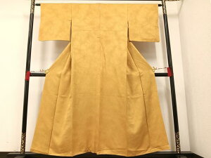 平和屋着物■上質な色無地 紋意匠 玉蜀黍色 正絹 逸品 AAAQ5607ph