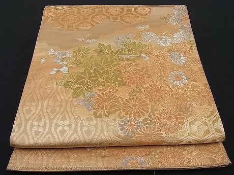 平和屋着物■六通柄袋帯 雲取り吉祥草花文 金銀糸 逸品 n-ar1859