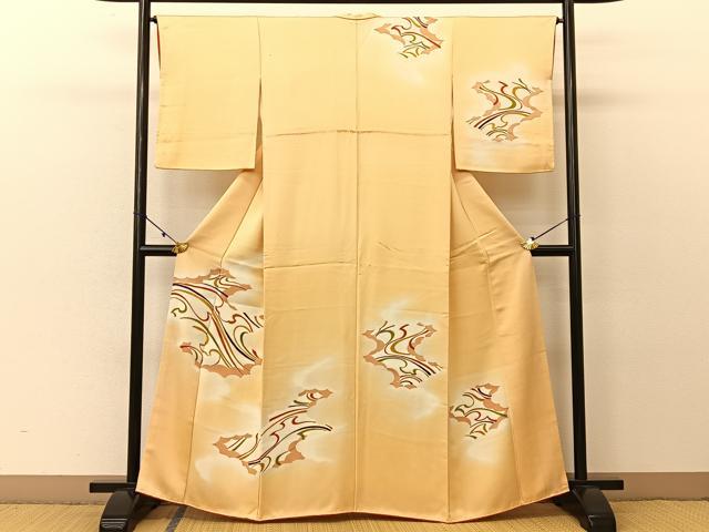 平和屋着物■訪問着 刺繍 雲隠れ流線文 暈し染め 正絹 逸品 BAAV2038hj