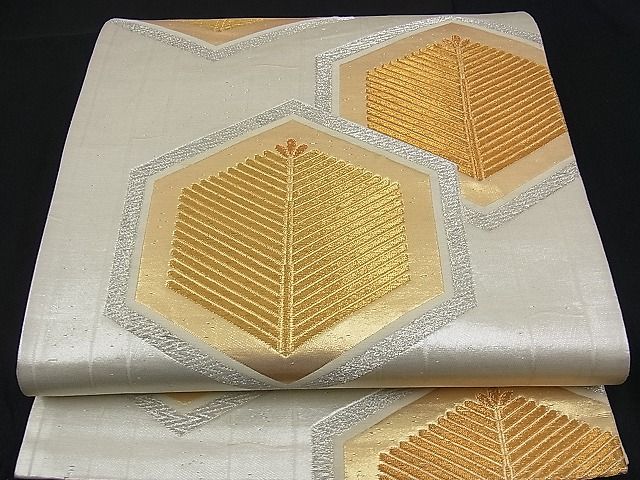 平和屋着物■六通柄袋帯　亀甲文　金銀糸　逸品　n-ck1108