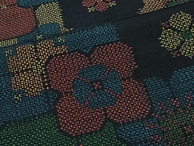 平和屋着物■上質な紬 花尽くし 正絹 逸品 CABH3553ua