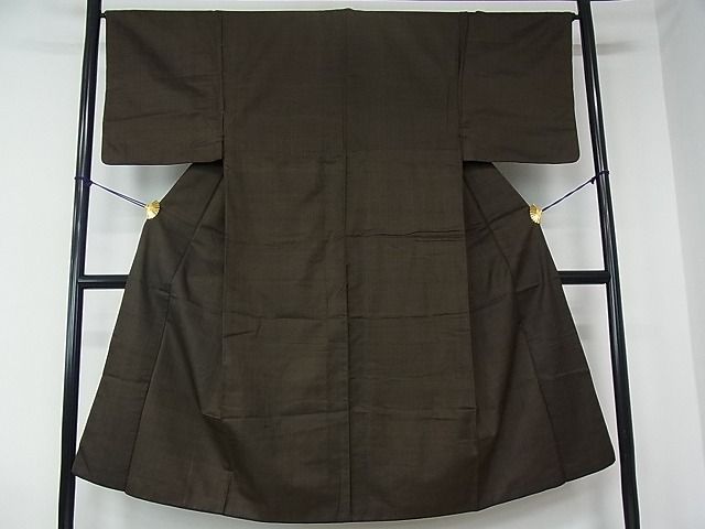 平和屋着物■男性　紬　格子　逸品　we1126