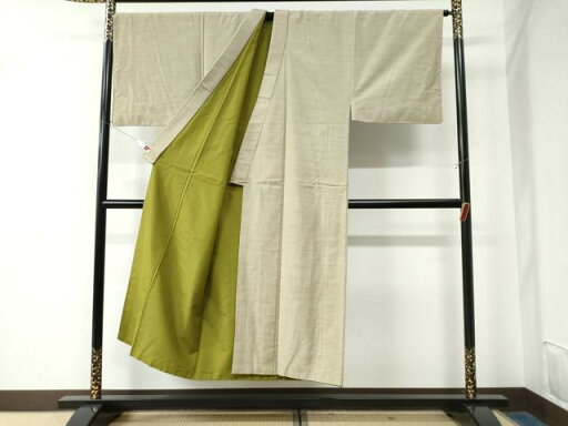 平和屋着物●男性 紬 色無地 枯色 正絹 逸品 CAAW7559yc