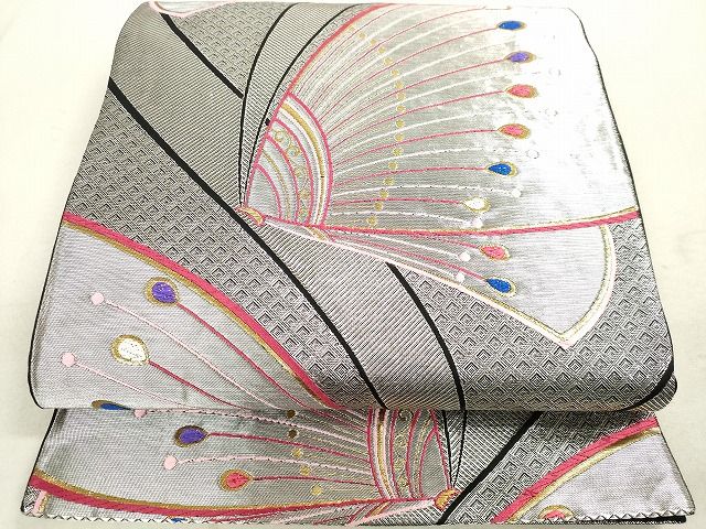 平和屋着物◎六通柄袋帯　舞蝶文　金銀糸　逸品　DAAH9764tw