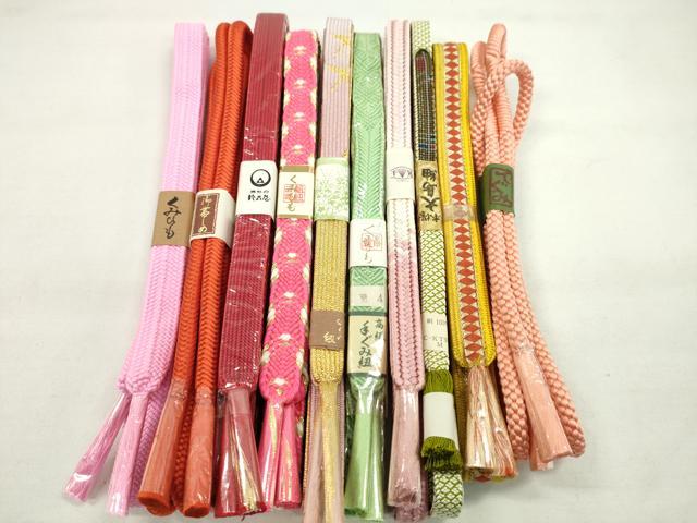 Other - 平和屋着物●和装小物　帯締め10本セット　高麗組　奈良組　本場大島紬　礼装用　さんび謹製　鈴乃屋扱い　金糸　逸品　未使用　CABF7316ju