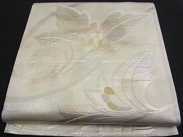 平和屋着物■六通柄袋帯　更紗花唐草文　金銀糸　逸品　n-fw1435