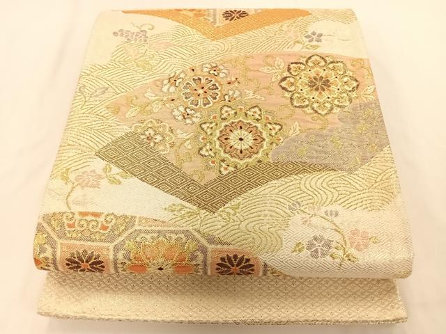 平和屋着物◎佐賀錦 六通柄袋帯 地紙正倉院華文 金糸 正絹 逸品 AAAP5717wt