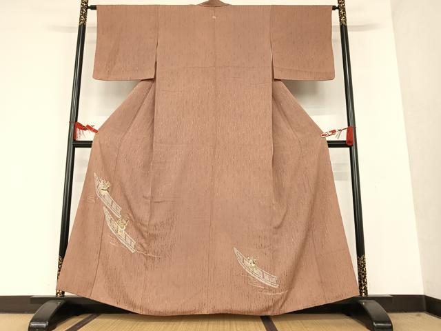 平和屋着物●創業460年・千總 色留袖 刺繍 柴垣に花 三越扱い 正絹 逸品 AAAT0680zg