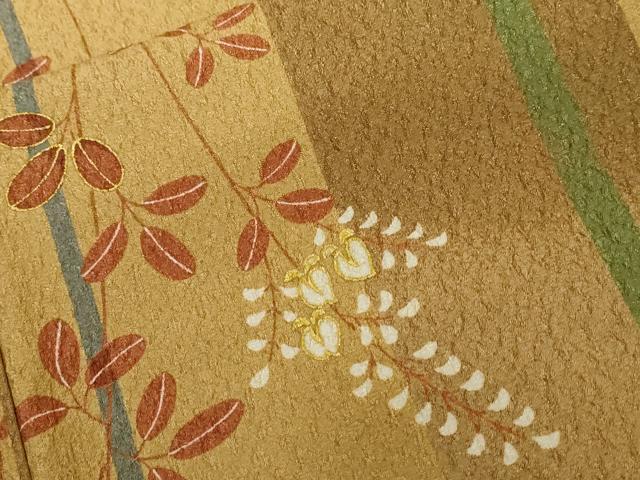 平和屋着物■小紋　枝花間道　金彩　洗える着物　CAAZ5533ev