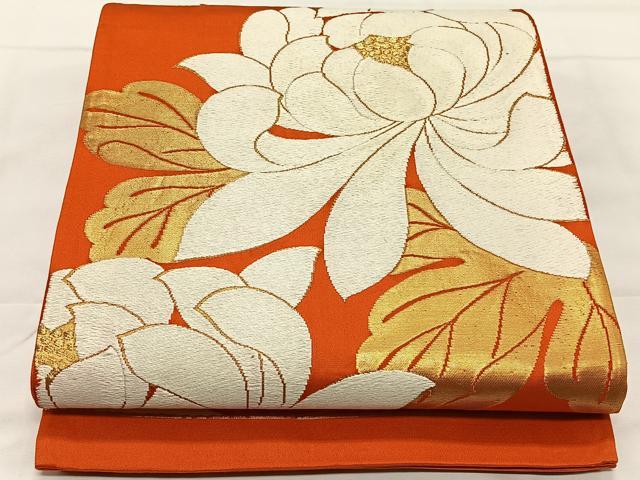 平和屋着物◎六通柄袋帯　唐織　乱菊　金糸　正絹　逸品　CAAX3584qv