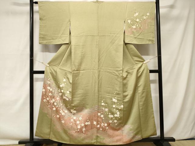 平和屋着物■訪問着　道長枝梅文　金彩　正絹　逸品　CAAY1680ev