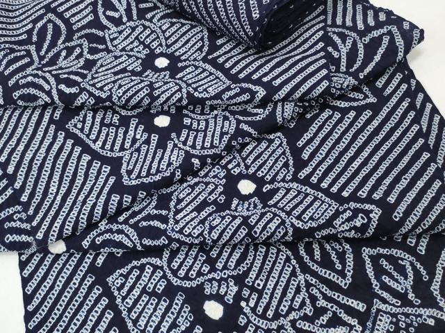 平和屋本店■極上　夏物　浴衣　有松鳴海絞り　反物　着尺　花繋ぎ　綿　逸品　未使用　DZAA11311kh5