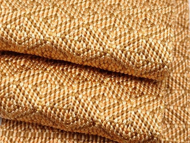 平和屋本店■希少　男性　角帯　日本工芸会正会員　宮島 勇作　捩織男帯　雷文　共箱付き　逸品　CYAA1100s5