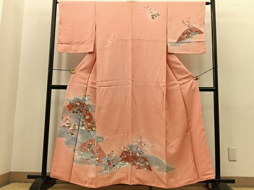 平和屋着物■訪問着 屏風御所車花文 暈し染め 金彩 正絹 逸品 BAAR3323ea 平和屋着物■訪問着 屏風御所車花文 暈し染め 金彩 正絹 逸品 BAAR3323ea