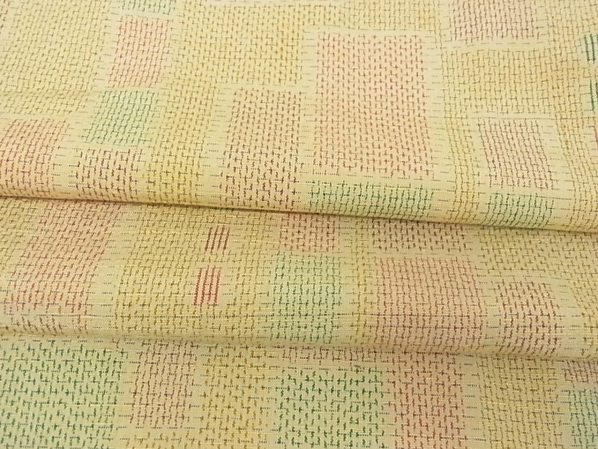 平和屋着物■上質な紬　短冊文　着丈156cm　裄丈63.5cm　正絹　逸品　B-ey2913