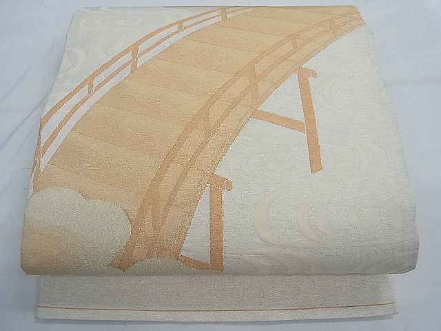 平和屋着物■太鼓柄袋帯 渡橋文 金銀糸 逸品 ca4764