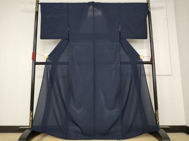 B5美品 夏物 こむさでもーど 縦縞 暈し 藍色 絽 紗 薄物 化繊 小紋 着物 楽天市場】絽 藍の通販