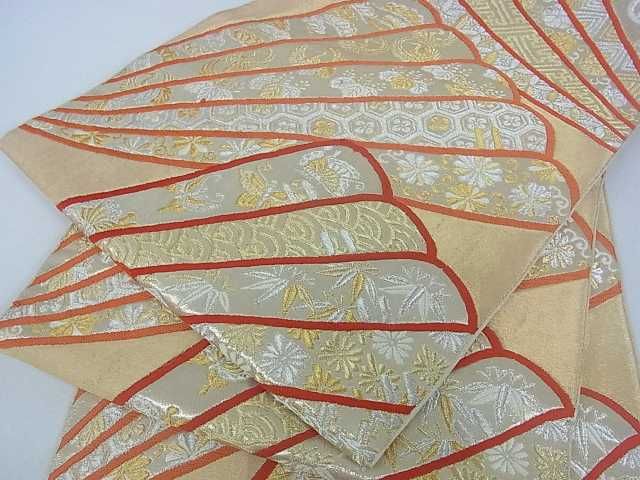乐天商城 - 平和屋着物■六通柄袋帯　扇面吉祥花文　金銀糸　逸品　ar4566