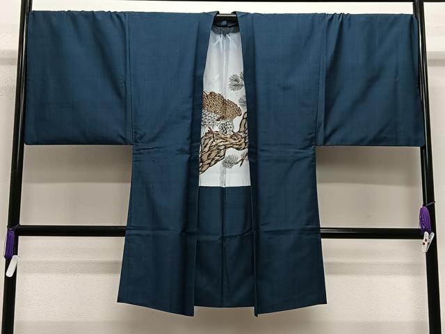 Other - 平和屋着物∞男性　長羽織　紬地　高麗納戸色　正絹　逸品　CABE5091ua