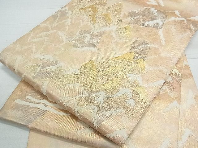 平和屋着物■六通柄袋帯　樹林文　金糸　逸品　ox2615