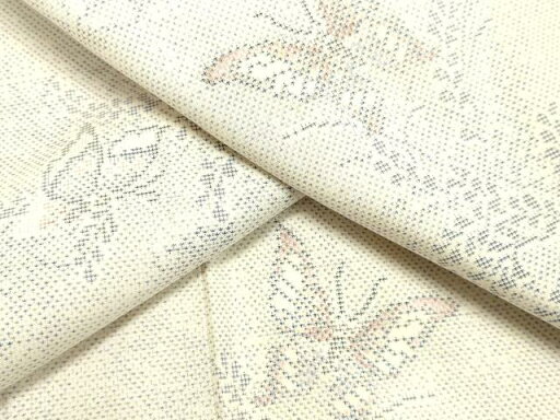 平和屋着物●本場大島紬 白大島 9マルキ 舞蝶草葉文 正絹 逸品 未使用 DAAS2380tw 平和屋着物●本場大島紬 白大島 9マルキ 舞蝶草葉文 正絹 逸品 未使用 DAAS2380tw