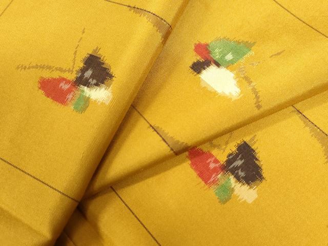 平和屋着物▼上質な紬　舞蝶文　正絹　逸品　CAAU3003yc(4)