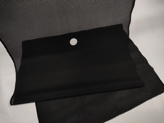 和服布料 - 平和屋着物＊夏物　黒紋付　黒反物　着尺　絽　洗える着物　未使用　DAAW8002zzz