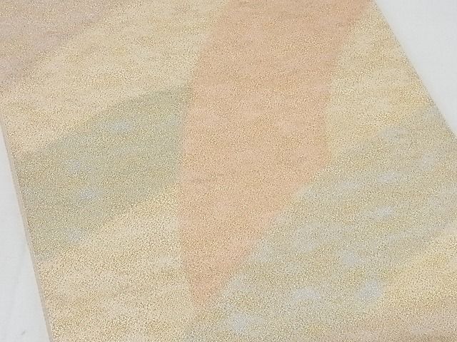 平和屋着物◎砂子綴れ　全通柄袋帯　重山文　金通し地　正絹　逸品　AAAG8413Abw