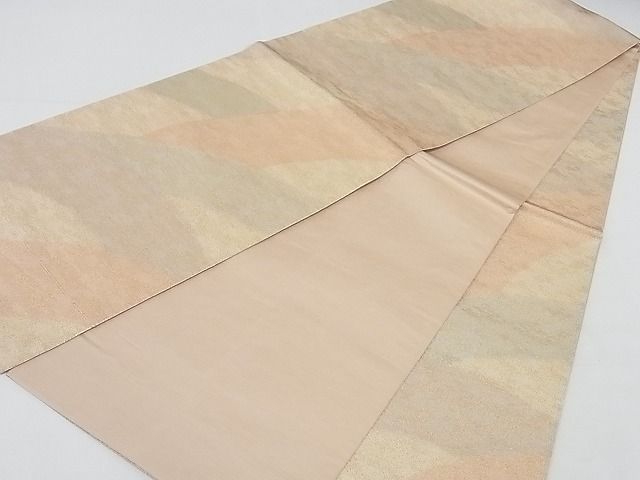 平和屋着物◎砂子綴れ　全通柄袋帯　重山文　金通し地　正絹　逸品　AAAG8413Abw