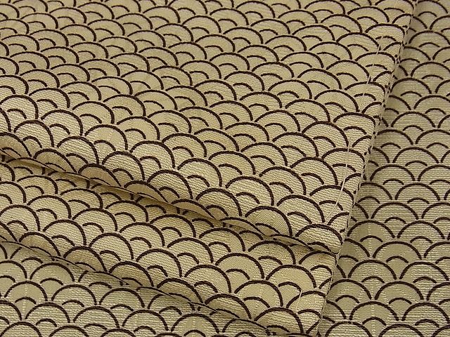 平和屋着物◆上質な小紋　お召地　青海波　着丈151cm　裄丈62cm　正絹　逸品　mop1662